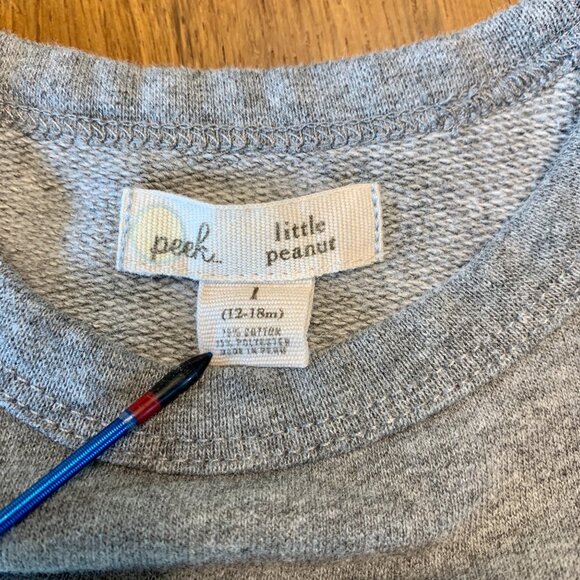 PEEK Shine Bright Sweatshirt Girls 12-18 Grey Gold Christmas Top Unisex Toddler - Picture 6 of 7